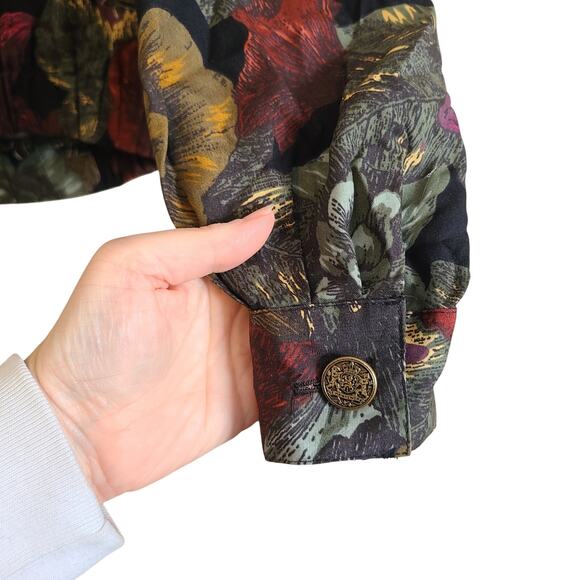 VTG 90s Carol Anderson Collection Womens Dark Floral Moody Blazer Small Jacket - Picture 4 of 12